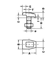 Sliding Clip, Galvanized T5Z, Nut, Washer